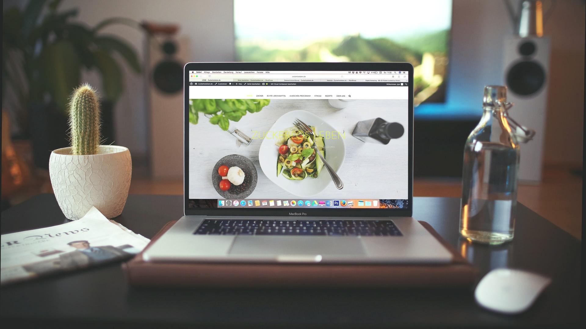 MacBook Pro showing vegetable dish