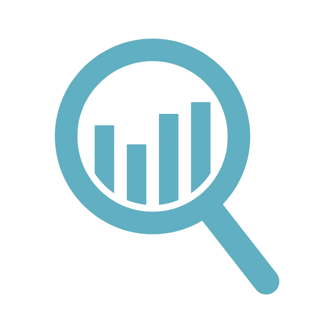 Lupe mit Balkendigramm