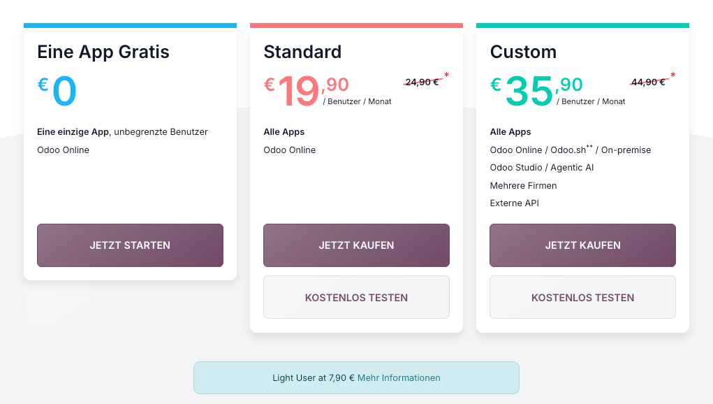 Pricing Odoo 20